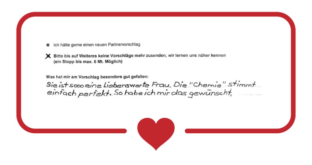 Verliebtmeldung Monika B. und Heinz Z.